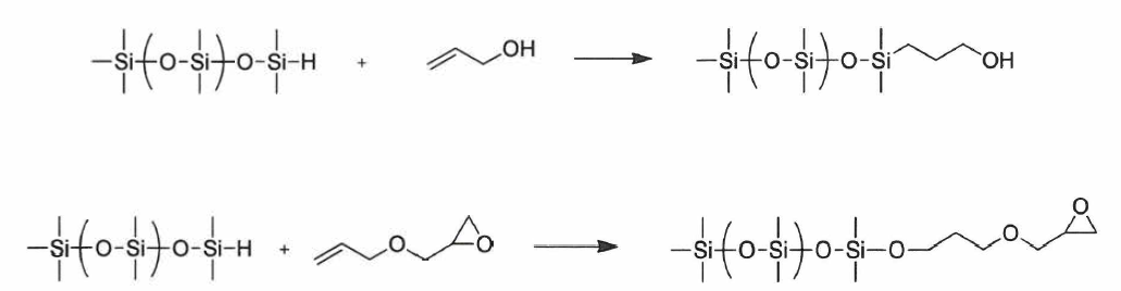 Hydroxyl and glycidyl terminated PDMS 합성 스킴