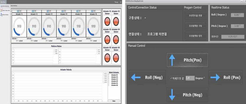 메인 제어용 소프트웨어 UI