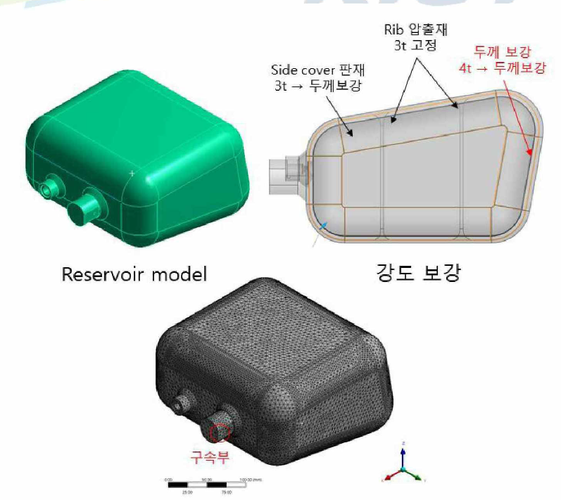 에어리저버 CAD 모델 & 메쉬 모델 (2차해석용)