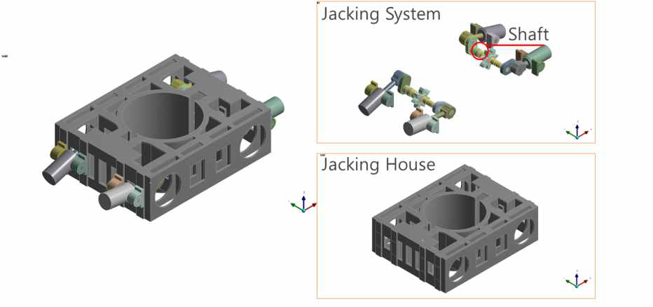 잭킹 시스템 프레임 및 샤프트의 해석모델