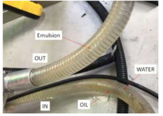 공급펌프 통과 후 에멀젼 발생 사진