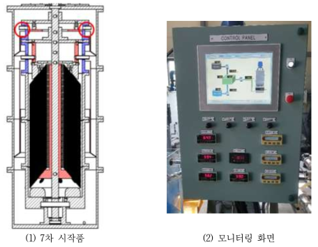 원심 유수분리기 7차 시작품 내부도, 모니터링 화면 사진