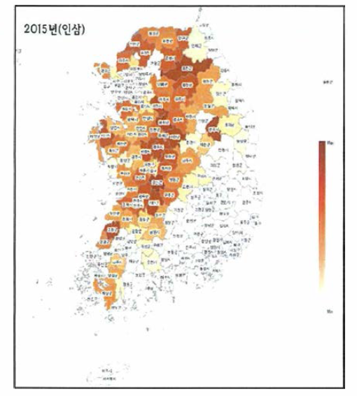 인삼의 재배지역