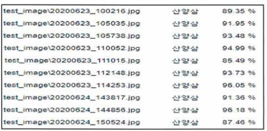 CNN2(VGG16) 시험데이터(산양삼) 판단결과{2)