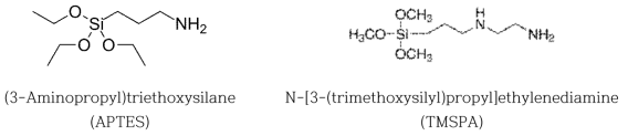 CNF와 sol-gel 반응에 적용된 아민 실란