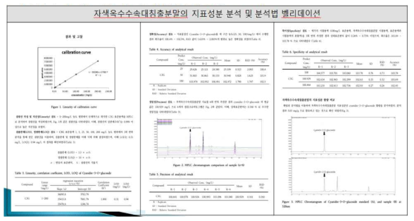 자색옥수수속대침출분말의 지표 성분 분석 및 분석법 벨리데이션 2