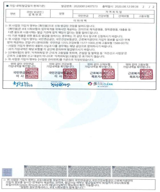 신규채용 인력의 4대보험 가입(2/2)