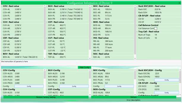 Configuration Information of Device :0 화면