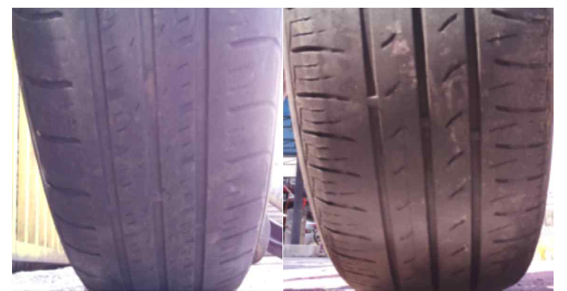 마모도 주의(3mm 이하)로 분류된 타이어