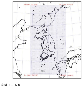 기상청 동네예보 영역지도