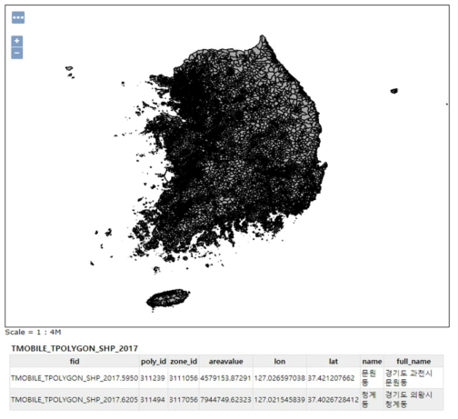 GeoServer 기반 분석구 폴리곤 레이어