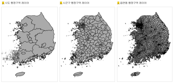 GeoServer 기반 행정구역 폴리곤 레이어