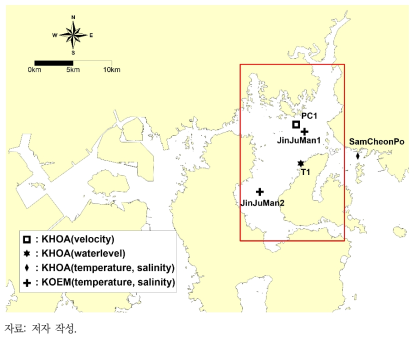 검증에 사용된 조사자료 위치도