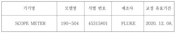 시험 장비 정보