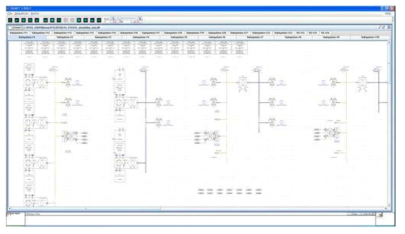 축약된 계통에 대한 RTDS/RSCAD Draft 화면