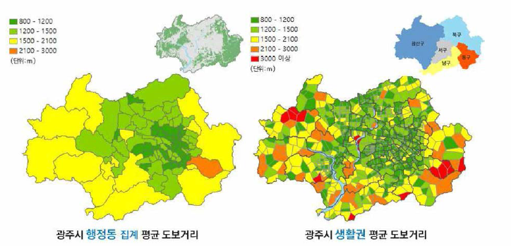 광주시 대중교통 동선 통행거리