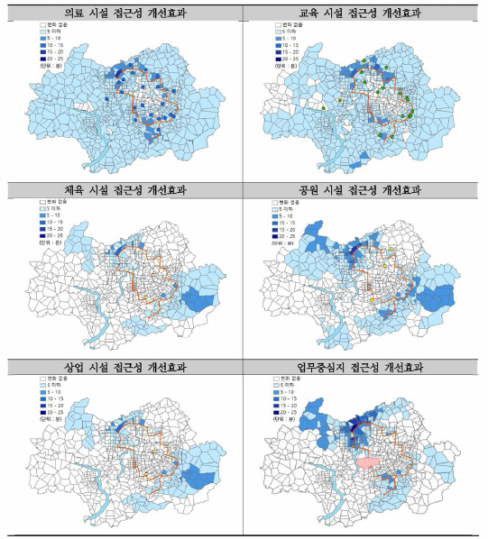 광주시 도시철도 2호선 도입 후 사회지표에 대한 개선효과