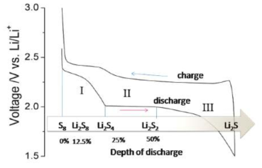 리튬황 배터리 충/방전 거동