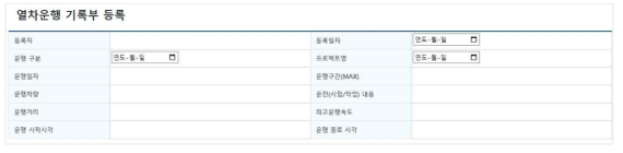 열차운행 기록 화면