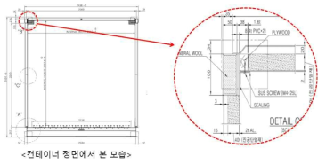 컨테이너 상단 모서리 영역 단열재 구조