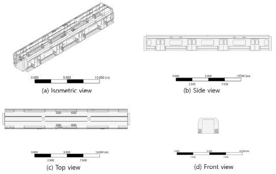 도시철도차량 객실 3D-CAD 형상 모델