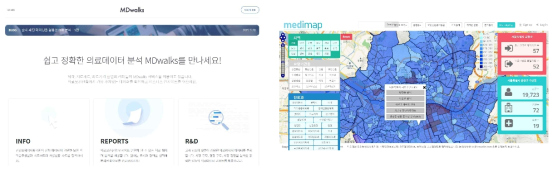 Mediwalks(좌), Medimap(우)