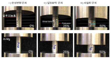 알루미늄 폼 및 기지합금의 압축거동