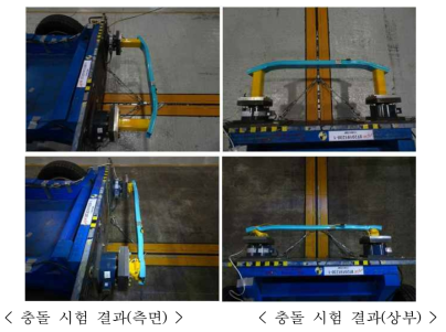 Al-Mg계 신소재 범퍼 대차 충돌 시험 결과(시험 전후)