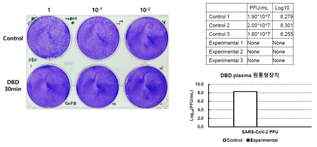 BL3용 평가장비를 통해 코로나 19 바이러스 비활성화 테스트 결과