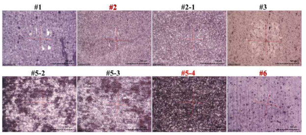 PEO-treated AZ31 Mg alloy after penetration with diamond indenter at 2 kg for 10 s. The PEO films were formed for 2 min in various solutions at 100 mA/cm2 of 1200 Hz pulse current