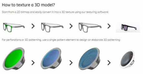 3D 모델링에 패턴을 인식시키는 방법 예시( Materialise사의 3-matic 소프트웨어)[1]