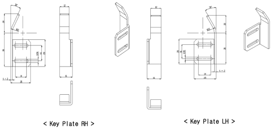 전자잠금장치 부품(Key Plate(RH, LH))