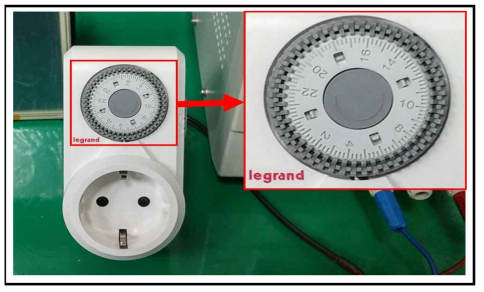 콘센트 타이머 설정 상태