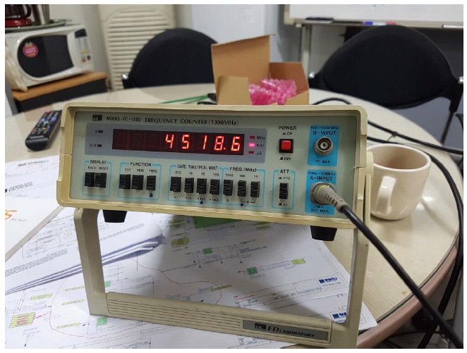 COUNTER를 통한 실측 주파수 데이터 4.51624Mhz