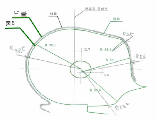 몸체에 넉클 조립시 수정 개념도