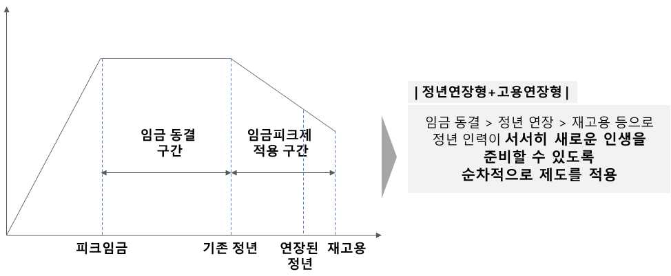 정년연장형+고용연장형 임금피크제