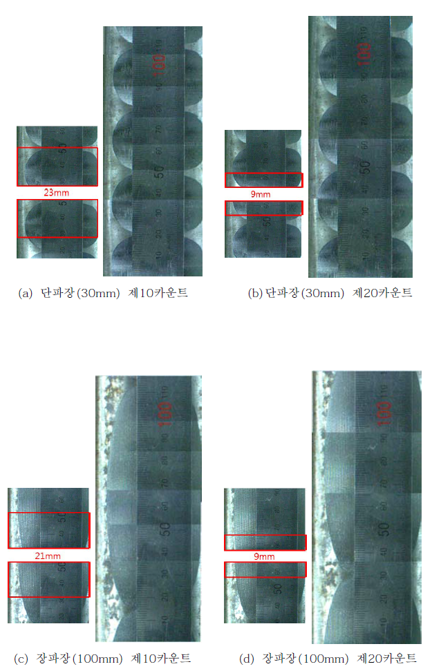 레일파상마모 영상획득 실험 결과