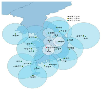 국토해양부 위성항법중앙사무소 서비스 제공 범위