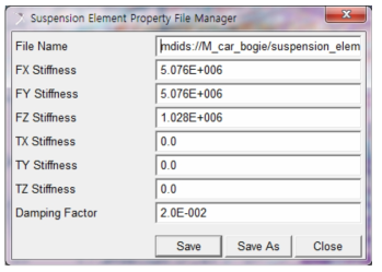 Suspension Element Property File Manager