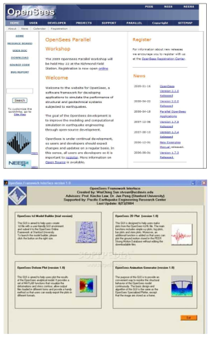 OpenSees 홈페이지 및 OpenSees Pre-processor and Post-Processor