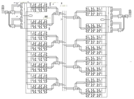 급전 시스템 PSCAD 전체 회로도