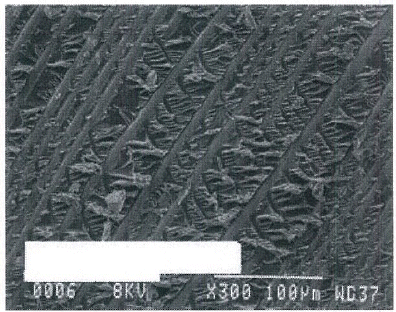 Electron micrograph of a composite showing a poor fiber/matrix interface