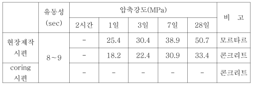 시험시공 시험 결과(경기도 의왕역)