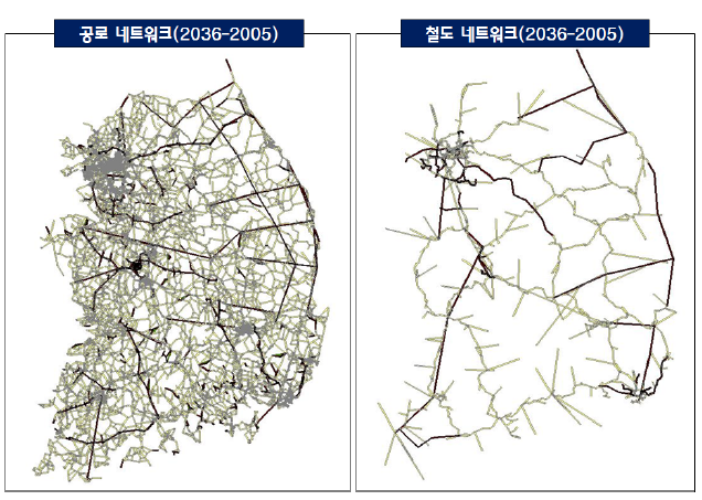 장래 추가된 네트워크(2036-2005년 비교)