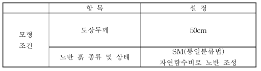 실대형 모형 조건