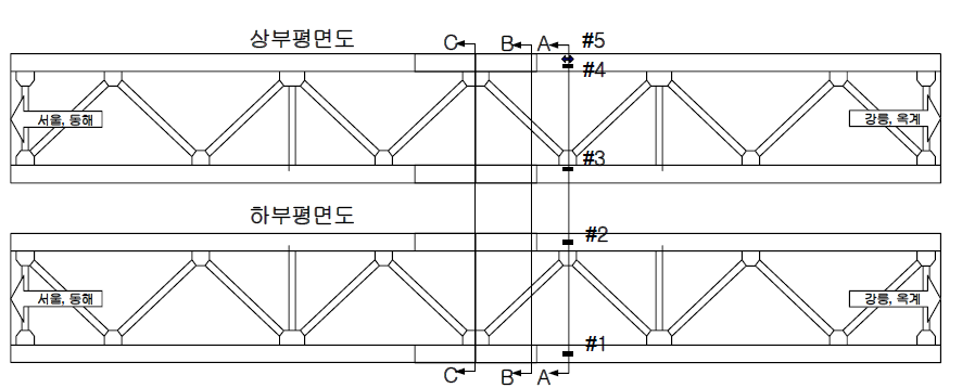 옥계천교 평면도