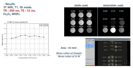 3T MRI Phantom of PEG Coated Fe3O4 MNPs