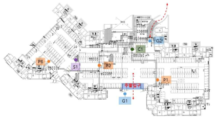 지하주차장 온습도 측정위치