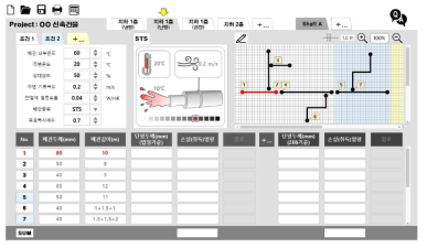 온수관(수평흐름) 검토 예시