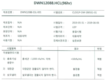 15 mg/150 mL 평가 결과